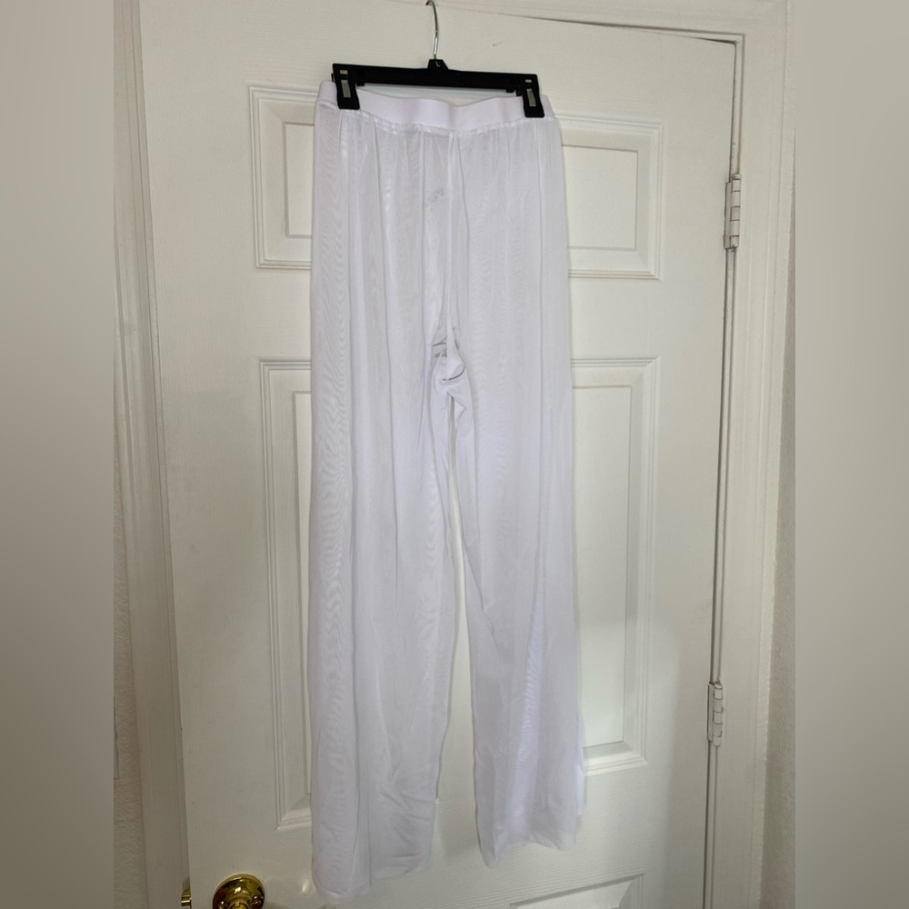 Mesh bathing suit pants cover up